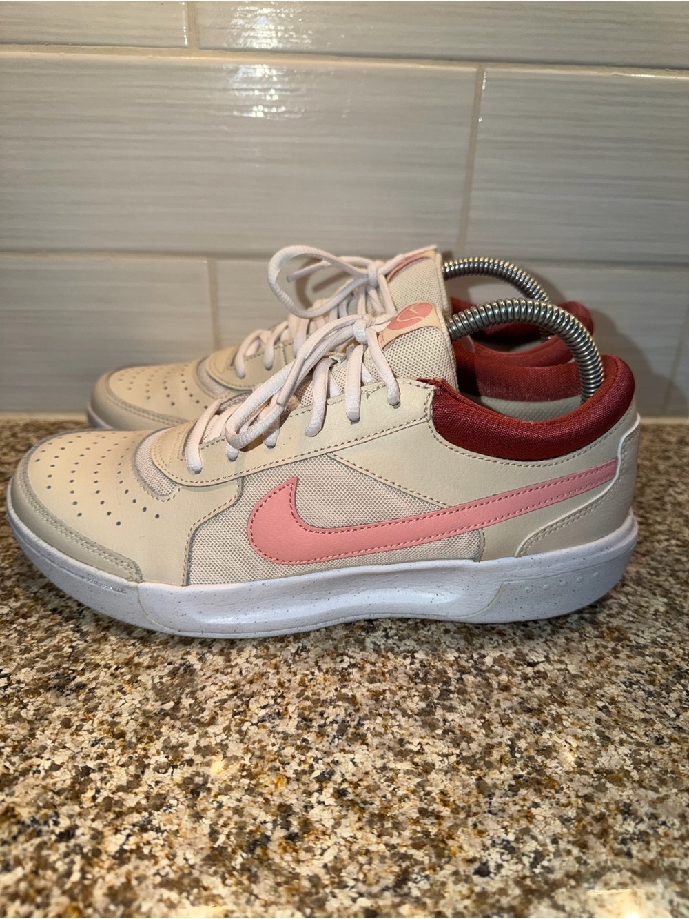 Nike Women's Cream & Pink Low-Top Sneakers